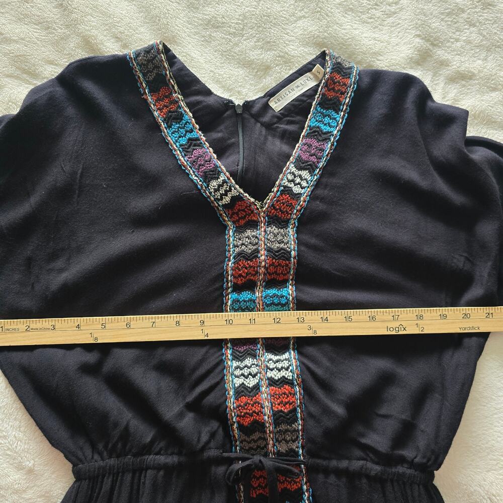 Artisan de Luxe Embroidered Maxi Dress S Black artisan to wear Resort Festival - Picture 8 of 12